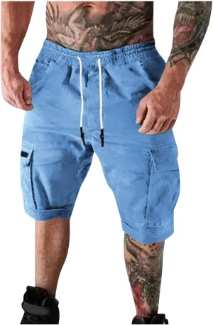 Ymosrh Men's Shorts Summer Casual Outdoors Patchwork Pockets Overalls Sport Tooling Shorts Pants for Men, S-5XL