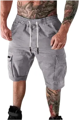 Ymosrh Men's Shorts Summer Casual Outdoors Patchwork Pockets Overalls Sport Tooling Shorts Pants for Men, S-5XL