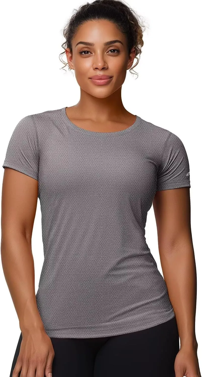 Zengjo Womens Athletic Tops Short Sleeve Slim Fitted Quick Dry Moisture Wicking Workout T-Shirt for Gym Running Yoga