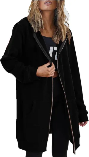 Zip Up Hoodies for Women 2024 Plus Size Long Sleeve Sweatshirts Casual Loose Jackets Coat Fall Clothes with Pockets