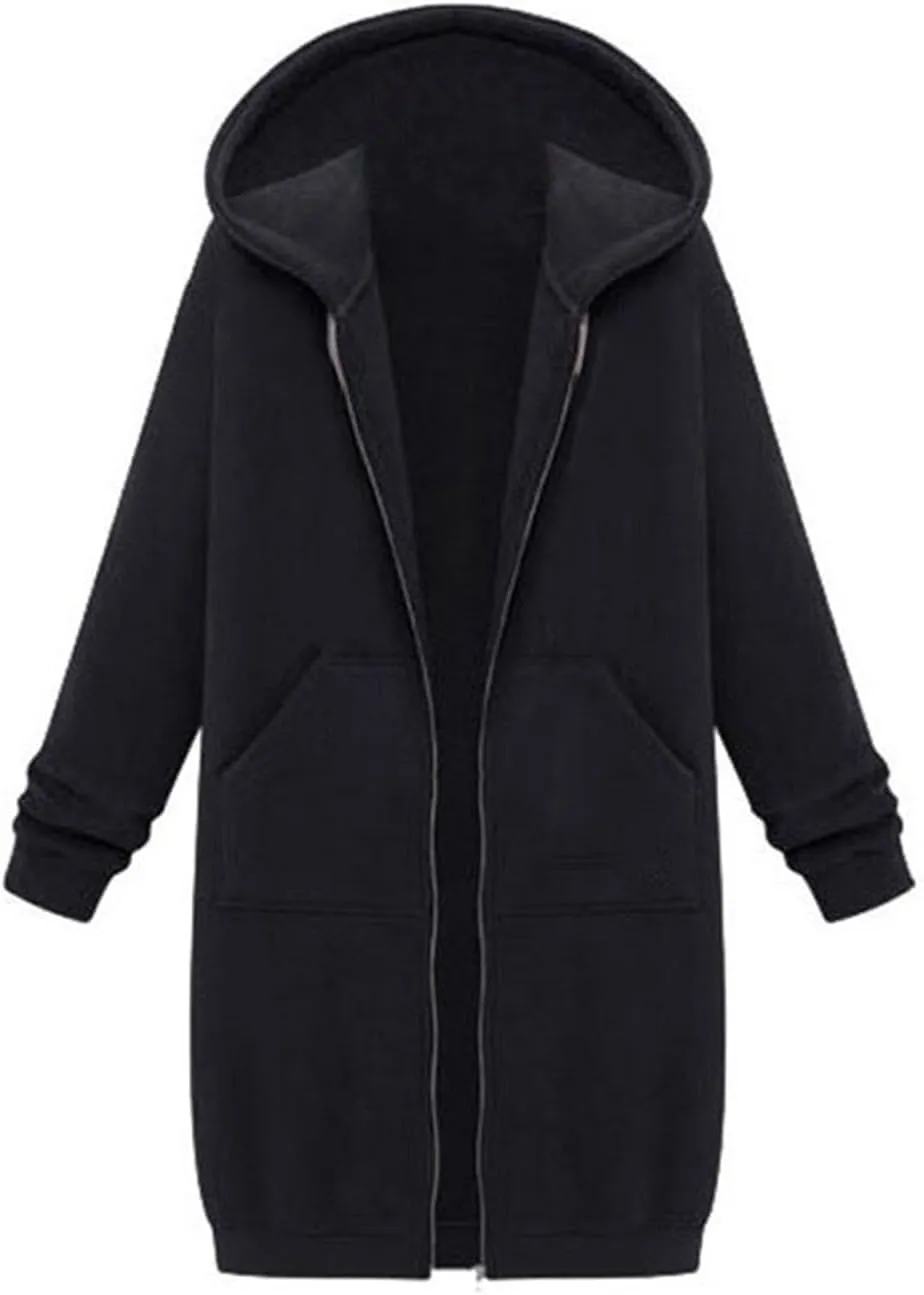 Zip Up Hoodies for Women 2024 Plus Size Long Sleeve Sweatshirts Casual Loose Jackets Coat Fall Clothes with Pockets