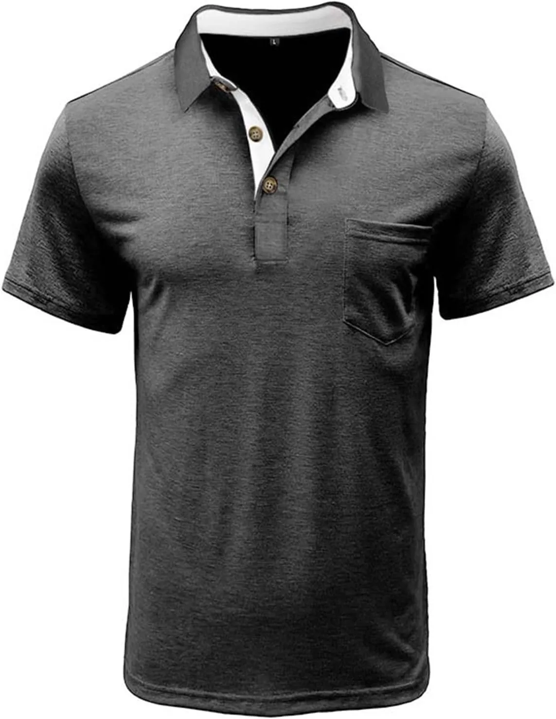 ZYXTIM Men's Short Sleeve Henley Tee Fashion Button Business Work Golf Polo Shirts Summer Soild Slim Ribbed T-Shirts Big&Tall